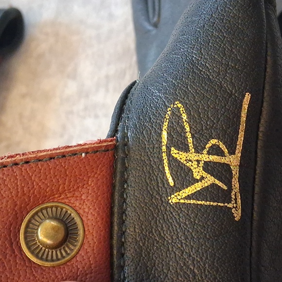 Maroon Bell Leather Gloves Black Brown  Medium - Picture 10 of 10